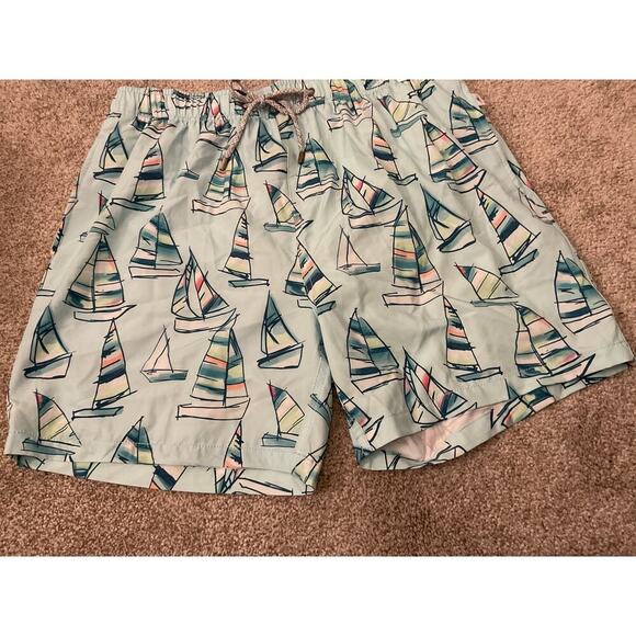 NWT Vintage Summer Men's Dry Fast Sailboats Mint Stretch Swimming Trunks, XXL - Picture 3 of 7